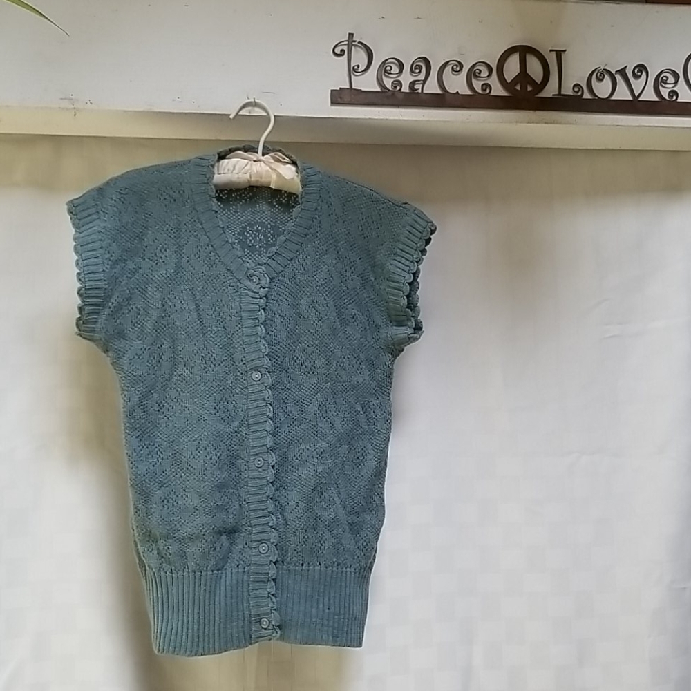 👚SWEATER TEAS CAP SLEEVE KNITTED VEST